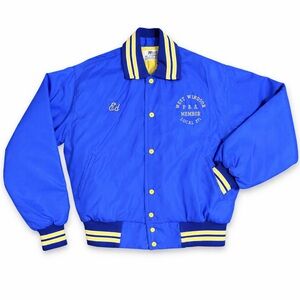 Vintage West Wind PBA Local 271 Union Jacket Blue Quilted Snaps XL